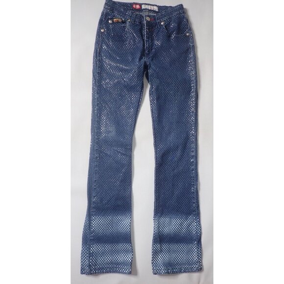Vintage EckoRed Junior Textured Skinny Ombre Jeans‎ size 5 high Waist Distressed - Picture 1 of 7